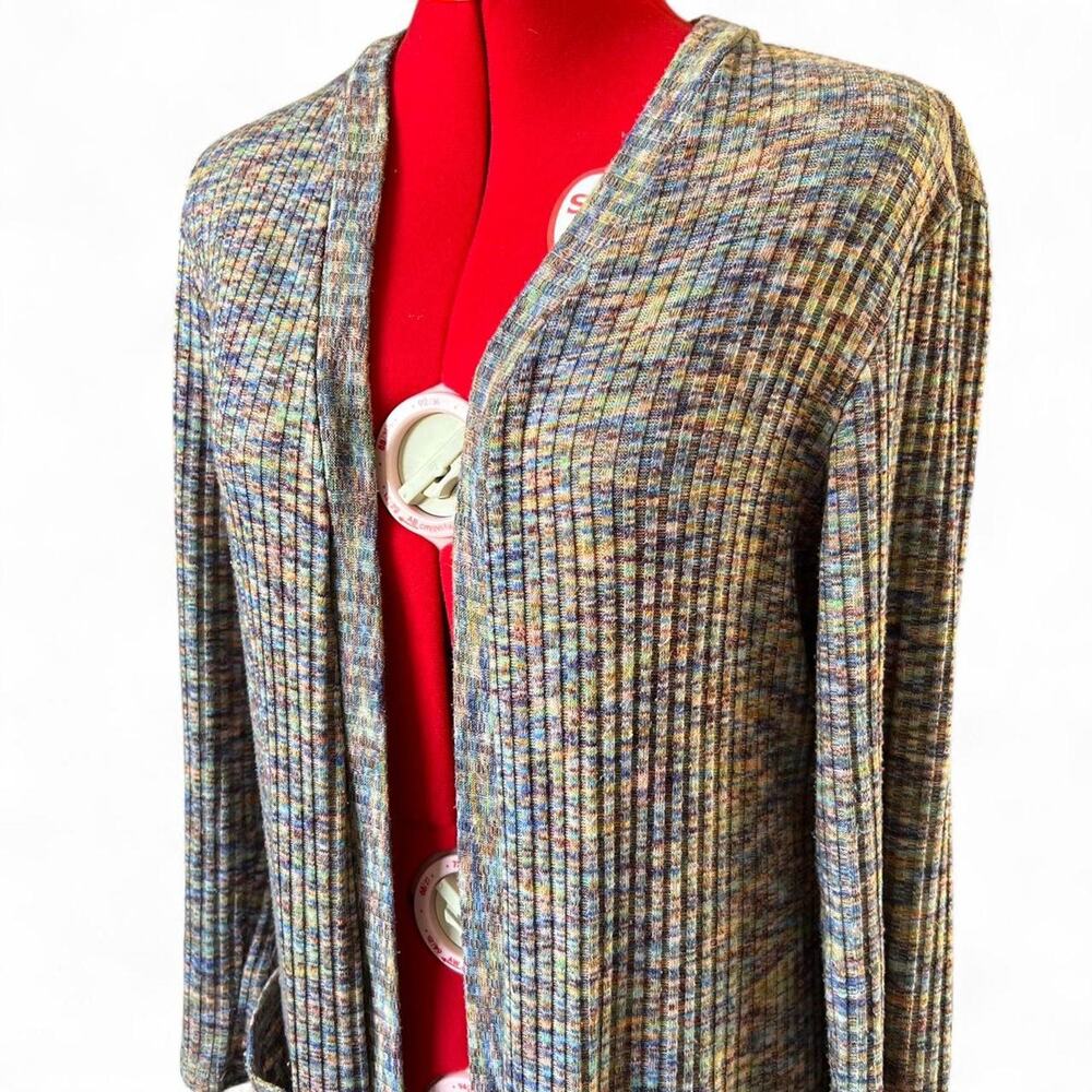 Another Reason Multicolor Long Ribbed Cardigan - image 1